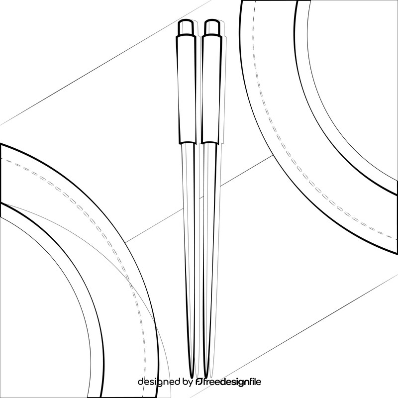 Chopsticks drawing black and white vector