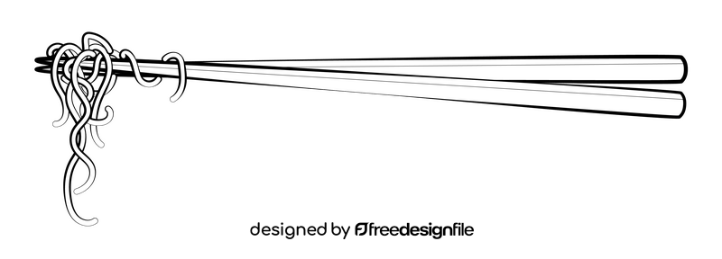 Chopsticks drawing black and white clipart