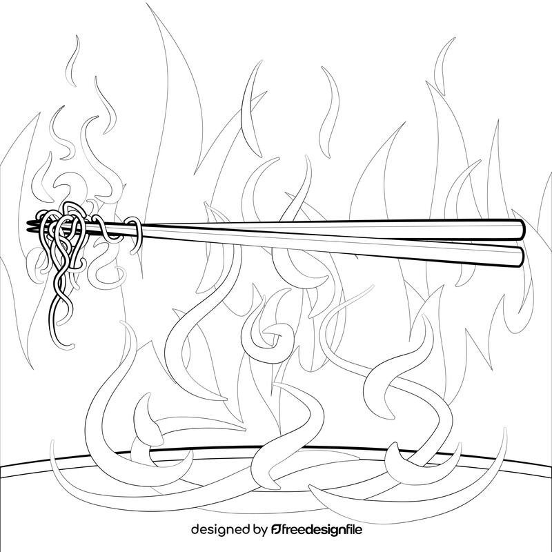 Chopsticks drawing black and white vector