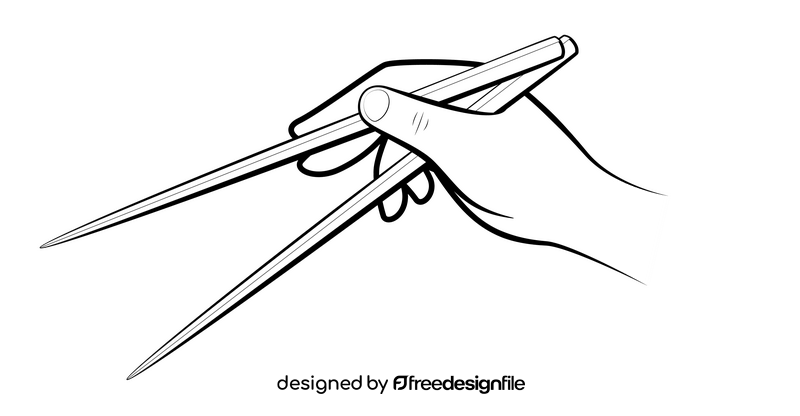 Chopsticks black and white clipart