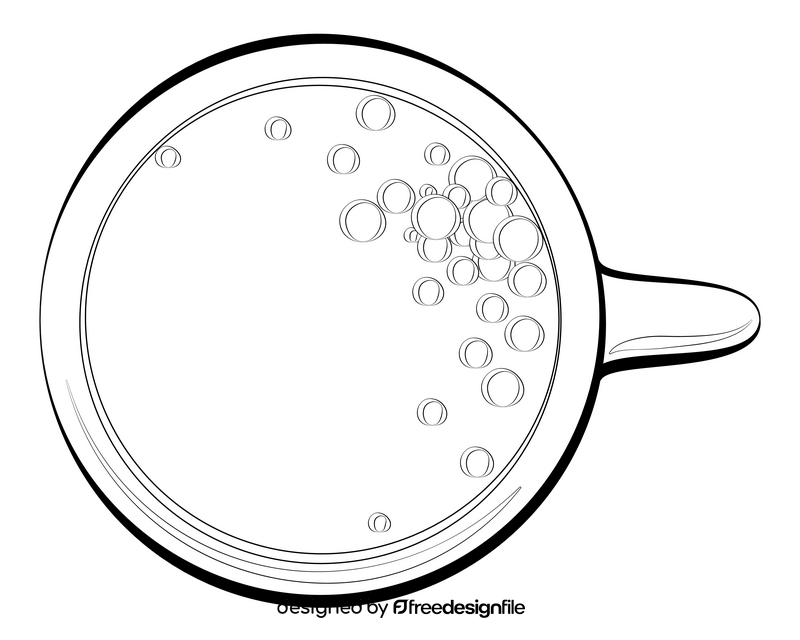 Coffee cup black and white clipart