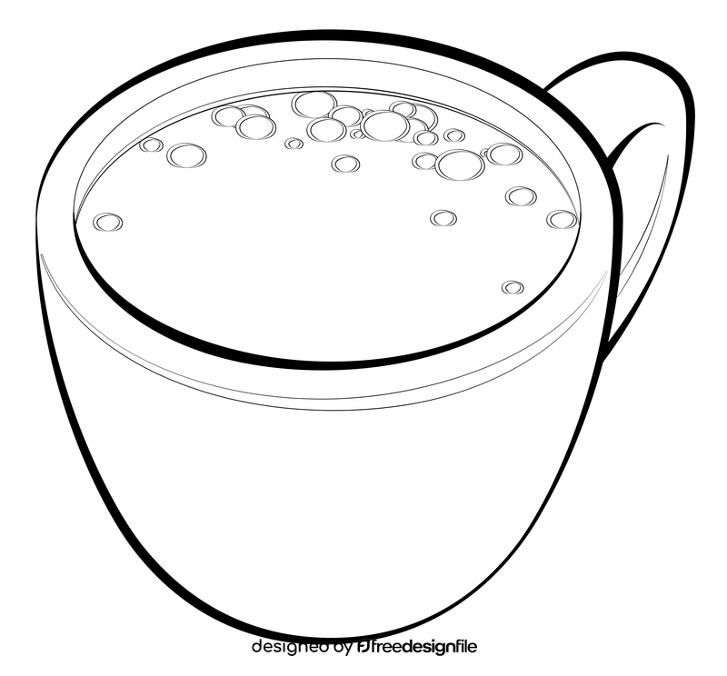 Coffee cup drawing black and white clipart