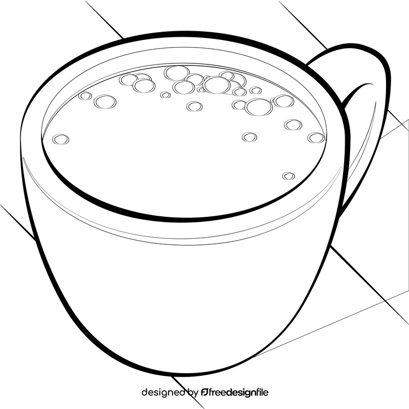 Coffee cup drawing black and white vector