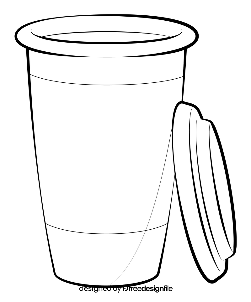 Coffee cup drawing black and white clipart