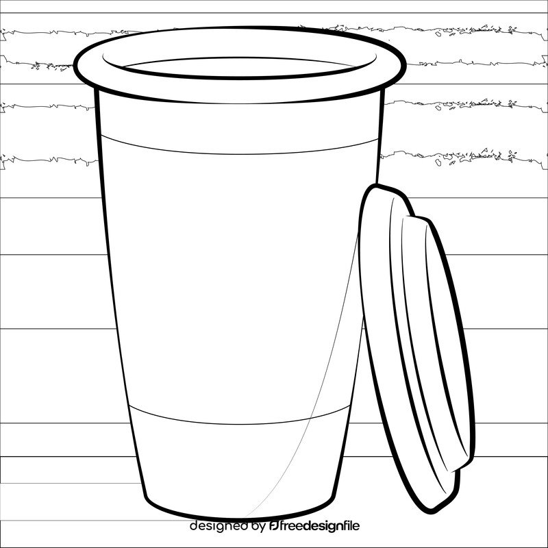 Coffee cup drawing black and white vector