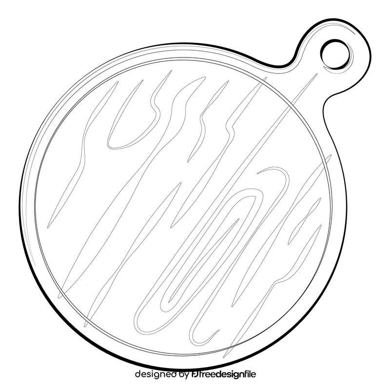 Chopping board drwaing black and white clipart