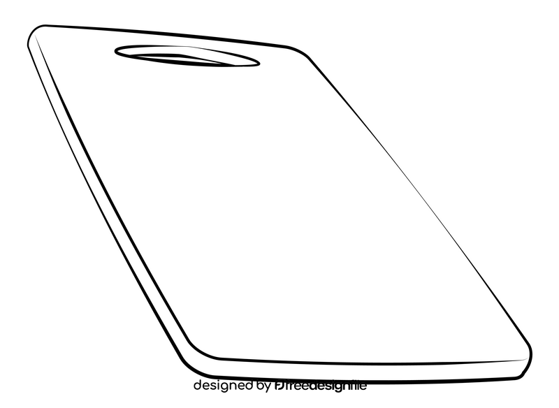 Cutting board drawing black and white clipart