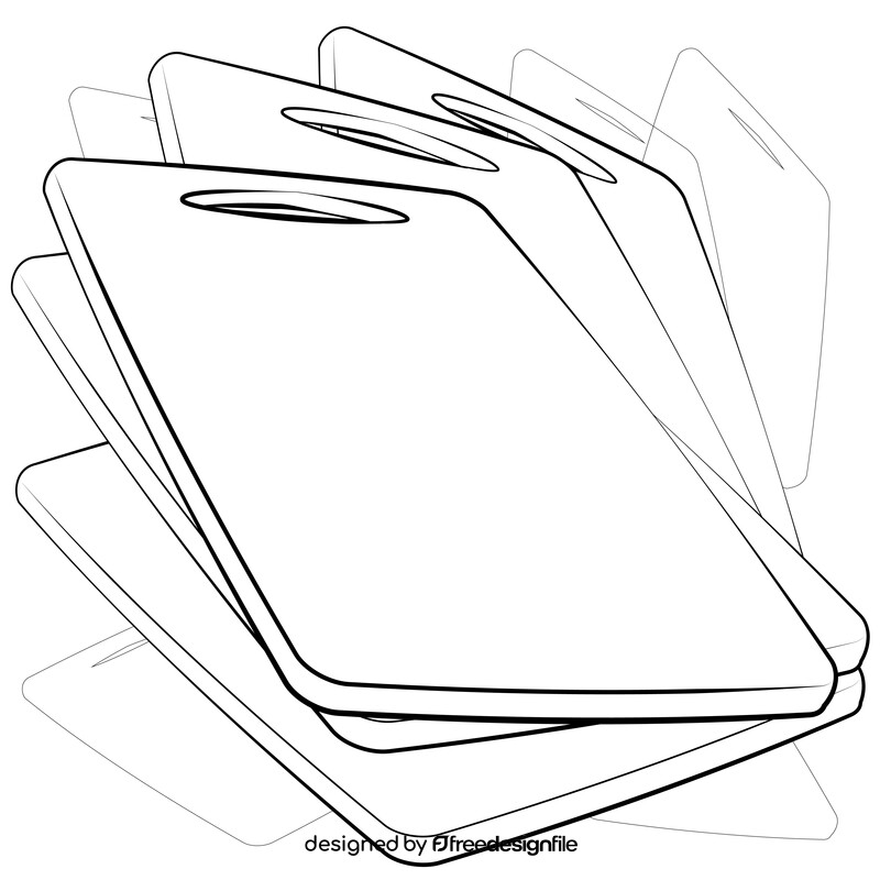 Cutting board drawing black and white vector