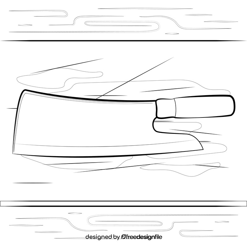 Cleaver knife drawing black and white vector