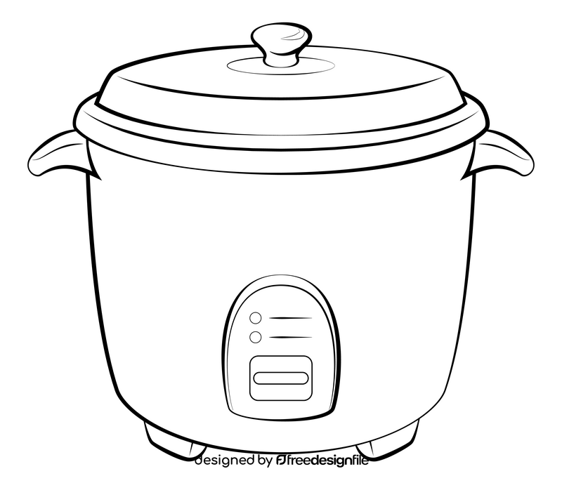 Rice cooker drawing black and white clipart