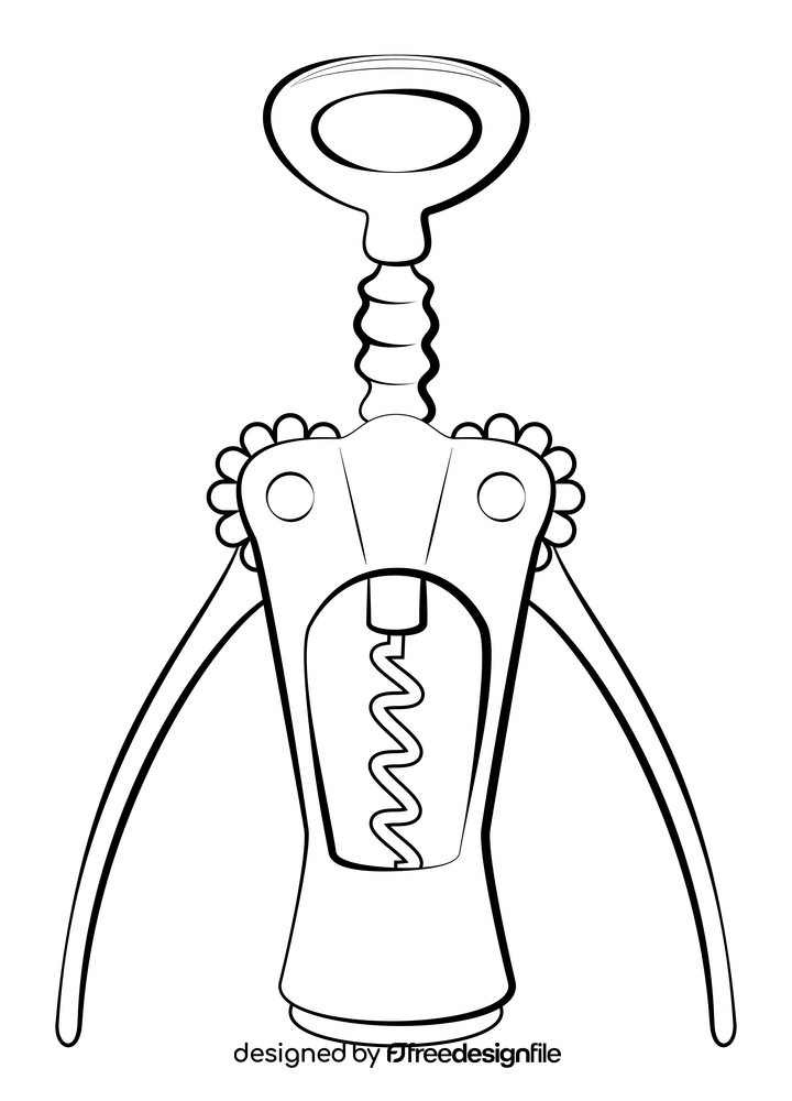 Corkscrew drawing black and white clipart