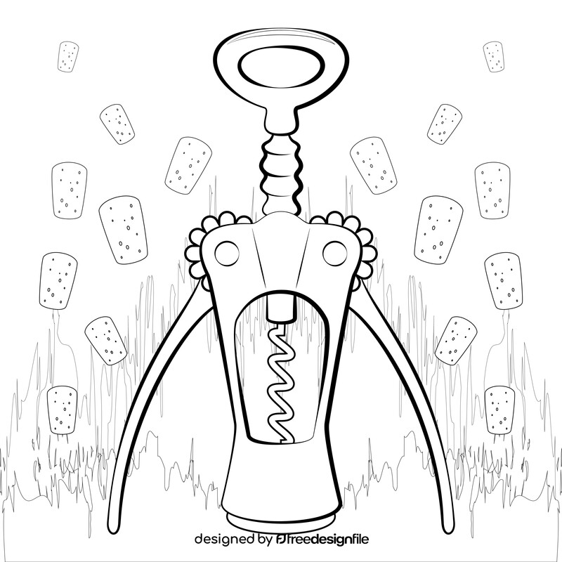 Corkscrew drawing black and white vector