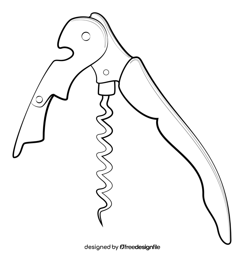 Corkscrew drawing black and white clipart