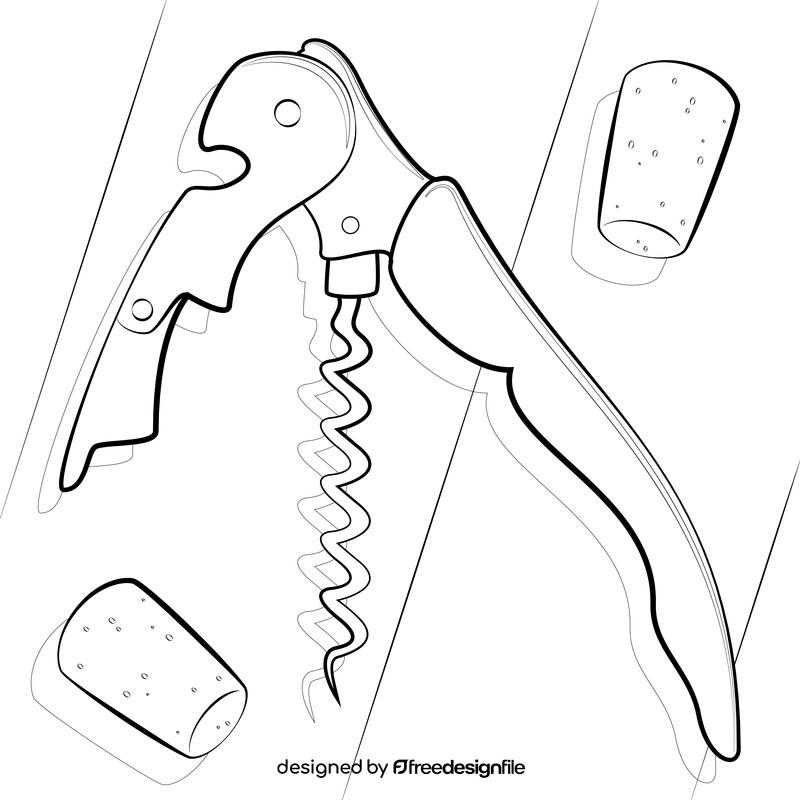 Corkscrew drawing black and white vector