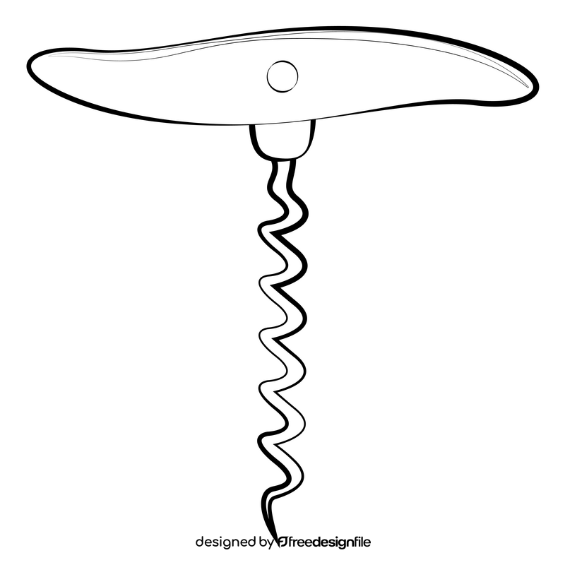 Metal corkscrew black and white clipart