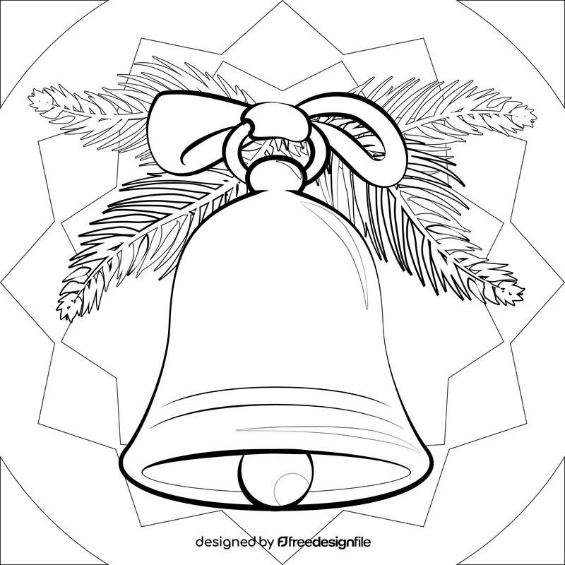 Christmas bells drawing black and white vector