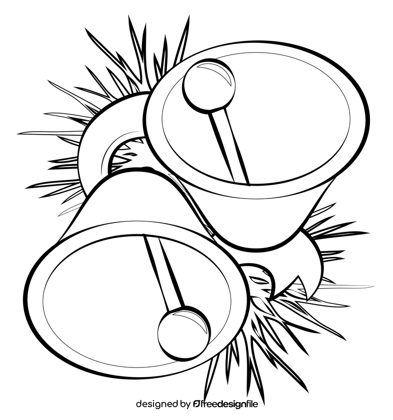 Christmas bells black and white clipart