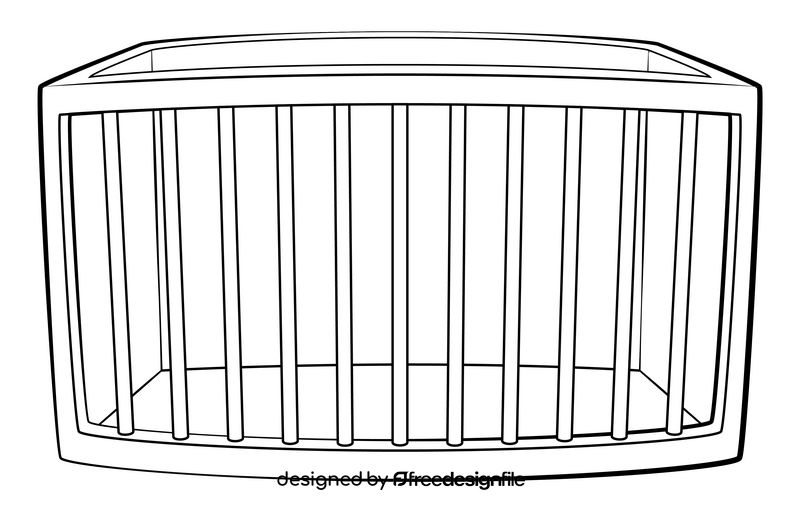 Crib drawing black and white clipart