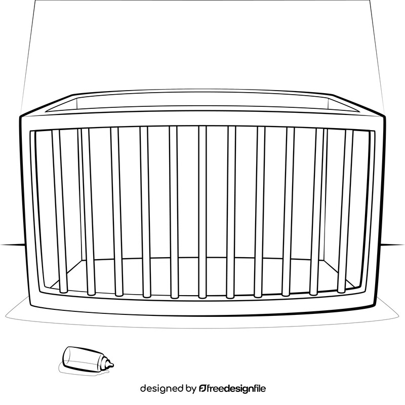 Crib drawing black and white vector