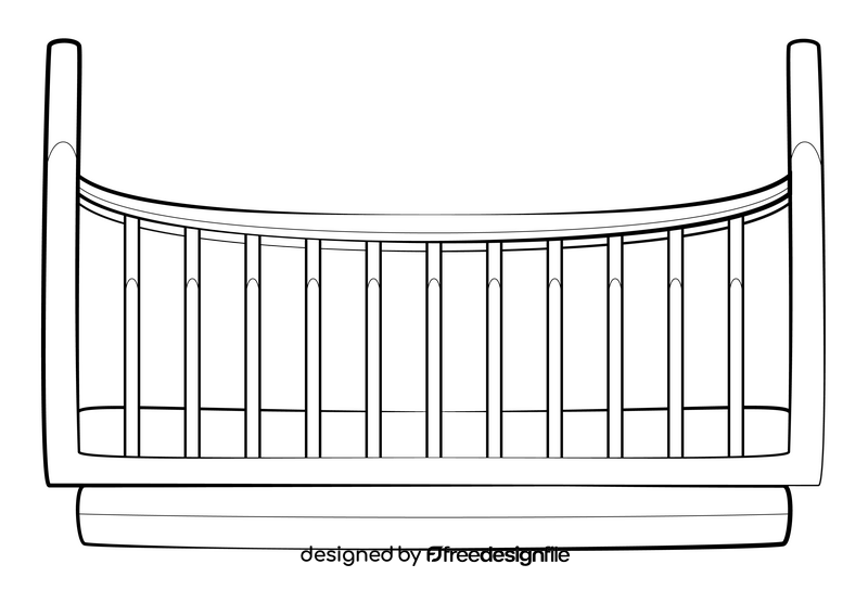 Crib black and white clipart