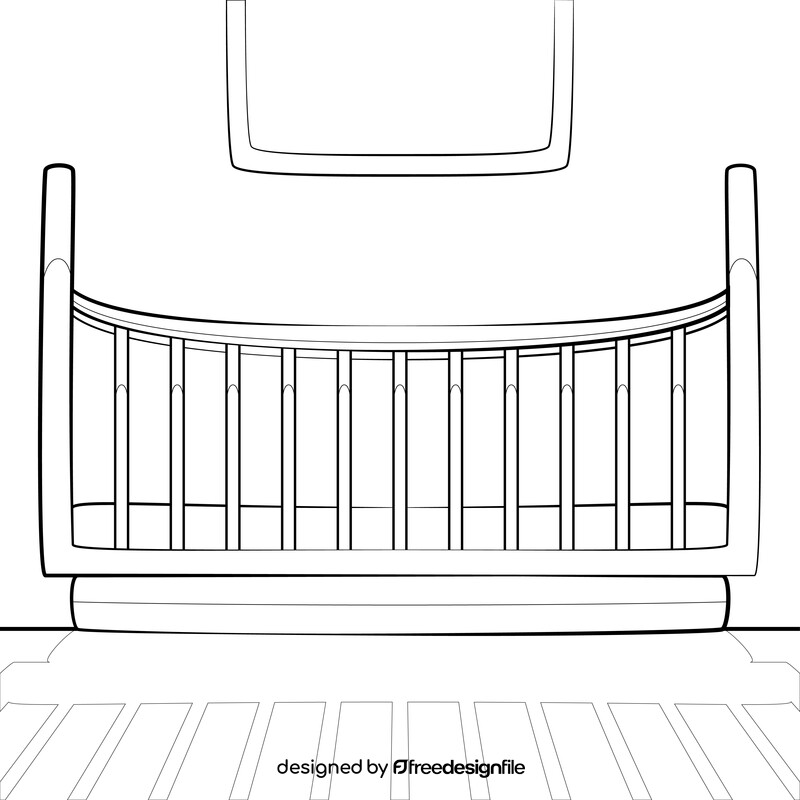 Crib black and white vector