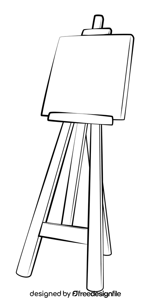 Easel drawing black and white clipart