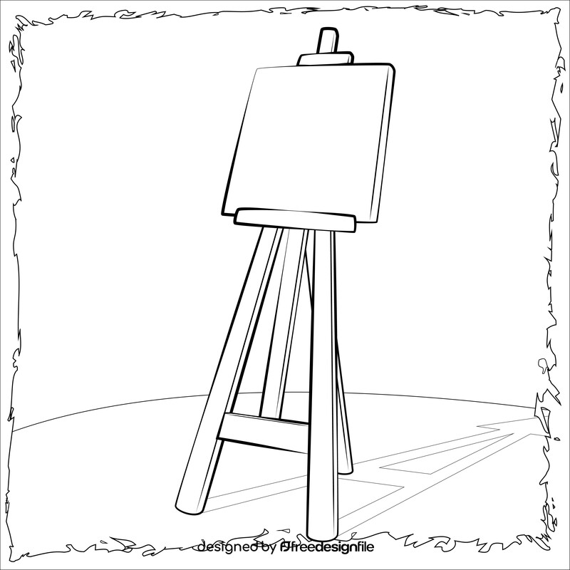 Easel drawing black and white vector