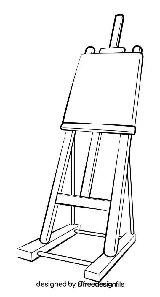 Easel drawing black and white clipart