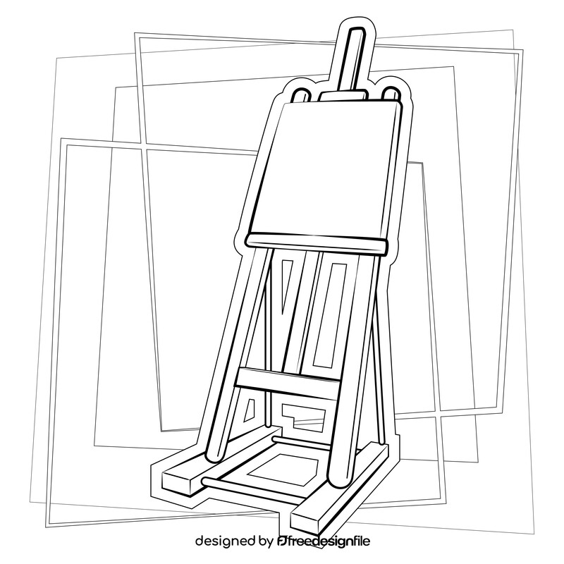 Easel drawing black and white vector