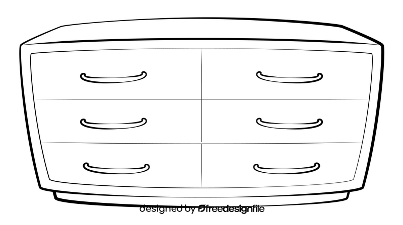 Drawer drawing black and white clipart