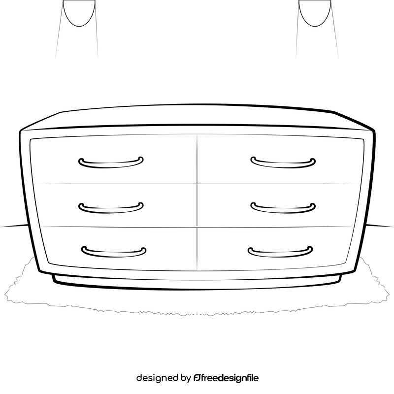 Drawer drawing black and white vector