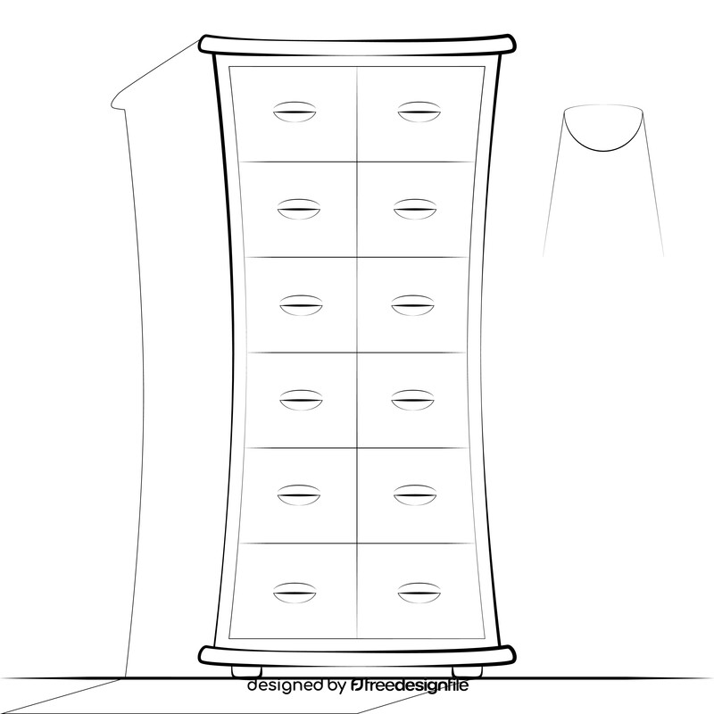 Drawer drawing black and white vector