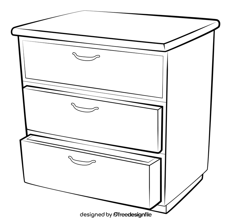 Drawer drawing black and white clipart