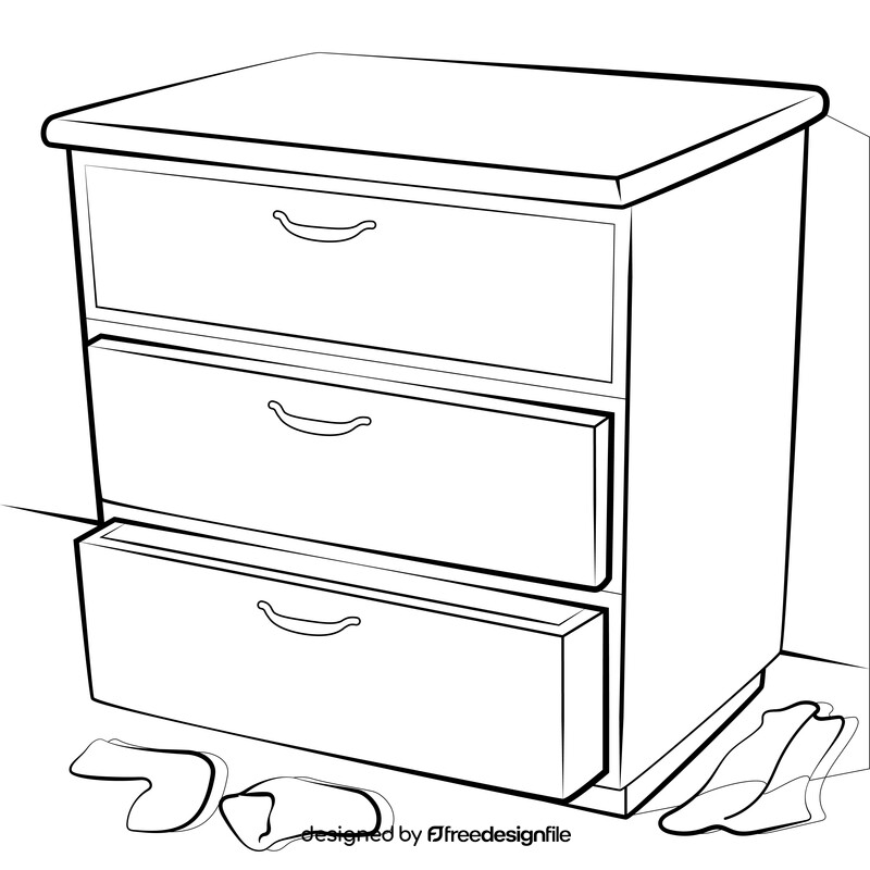 Drawer drawing black and white vector