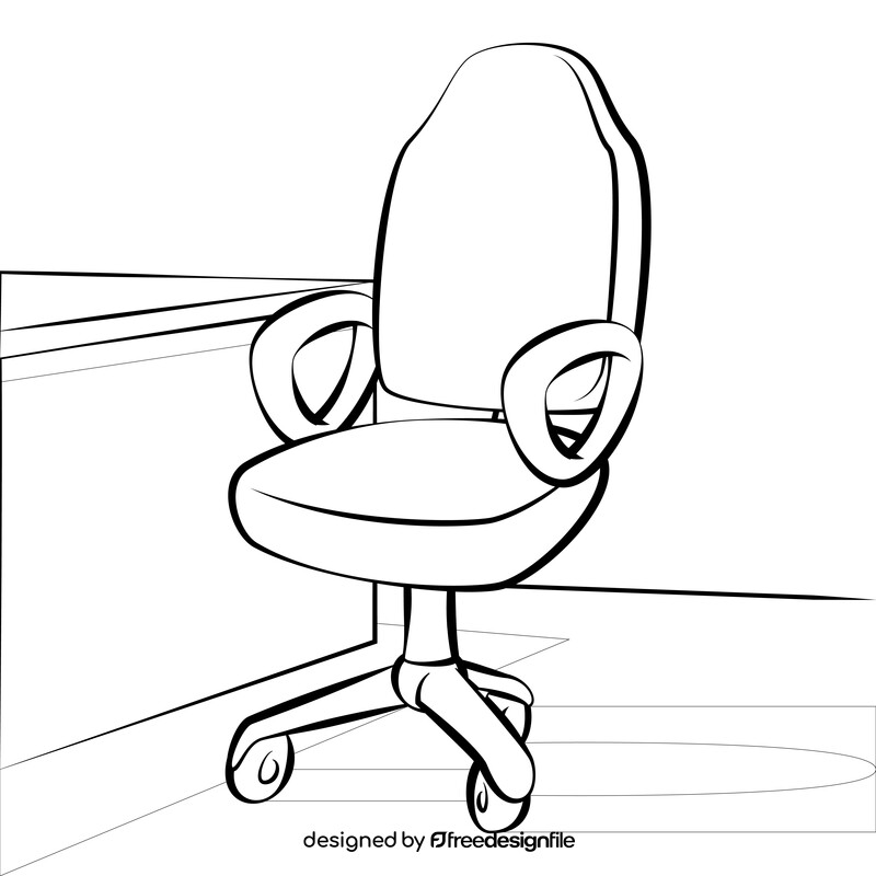 Office chair drawing black and white vector