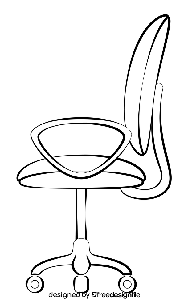 Office chair drawing black and white clipart