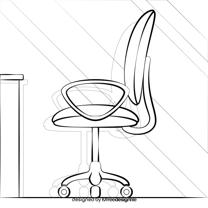 Office chair drawing black and white vector