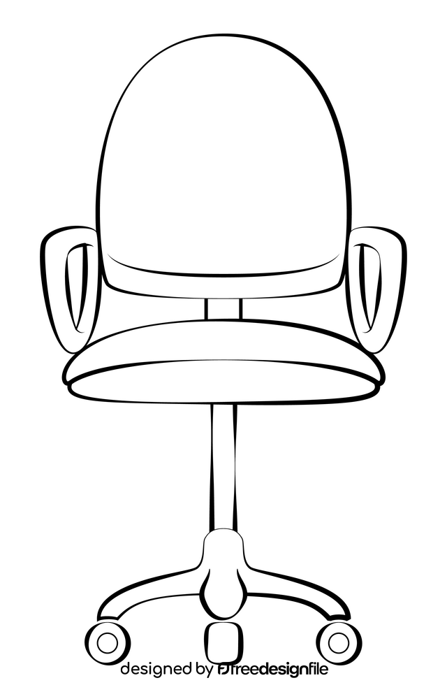 Office chair drawing black and white clipart