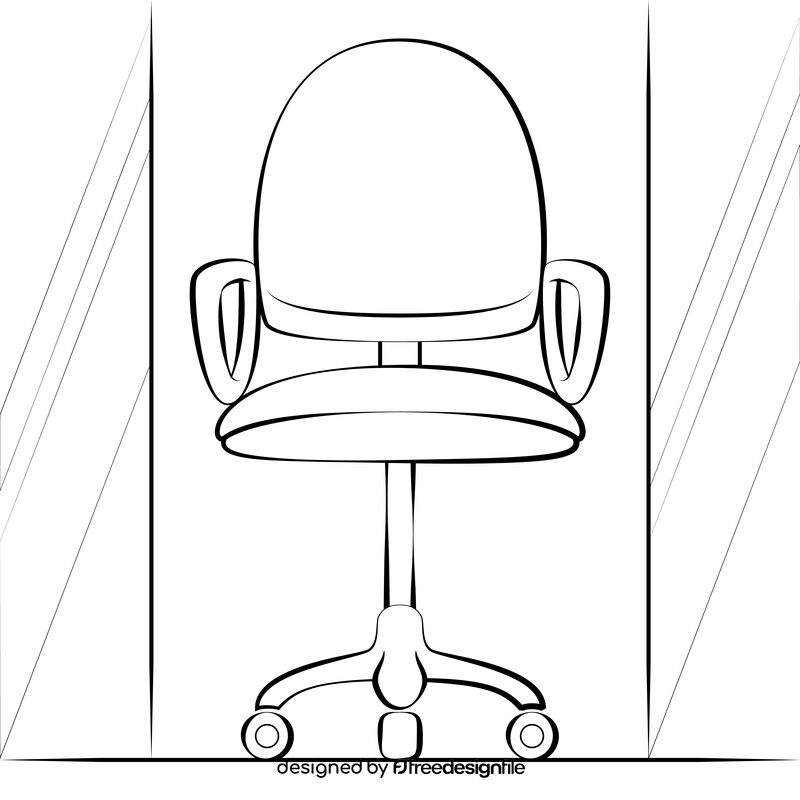 Office chair drawing black and white vector