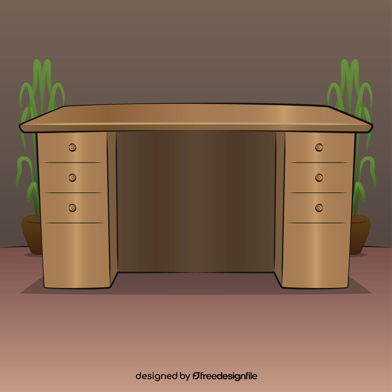 Office desk vector