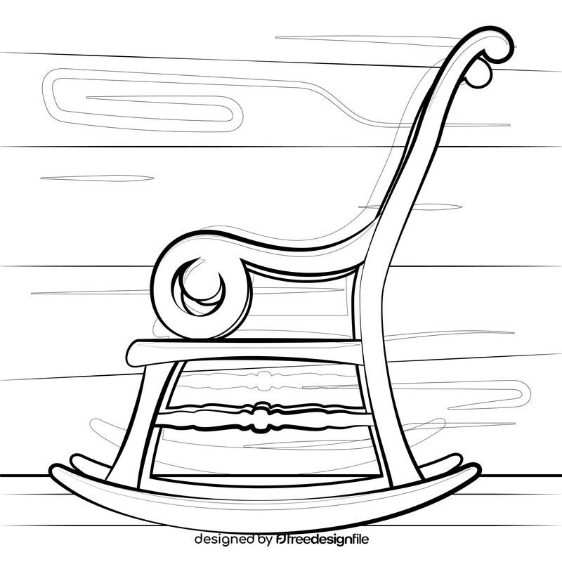 Rocking chair drawing black and white vector