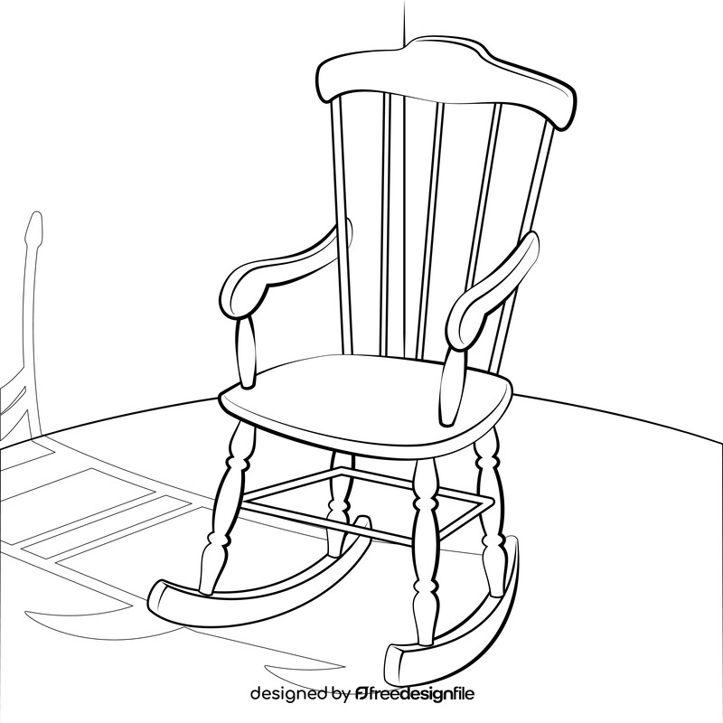 Rocking chair drawing black and white vector