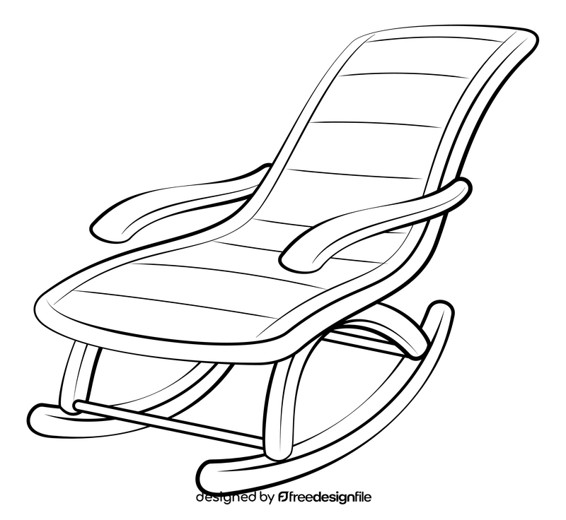 Rocking chair black and white clipart