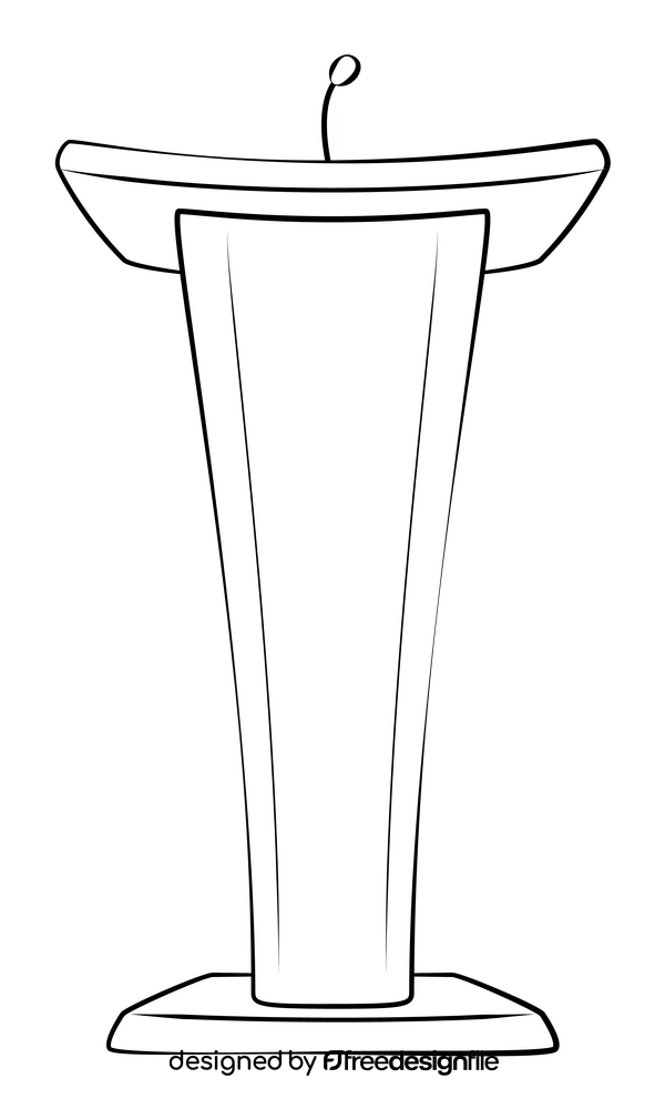 Podium drawing black and white clipart