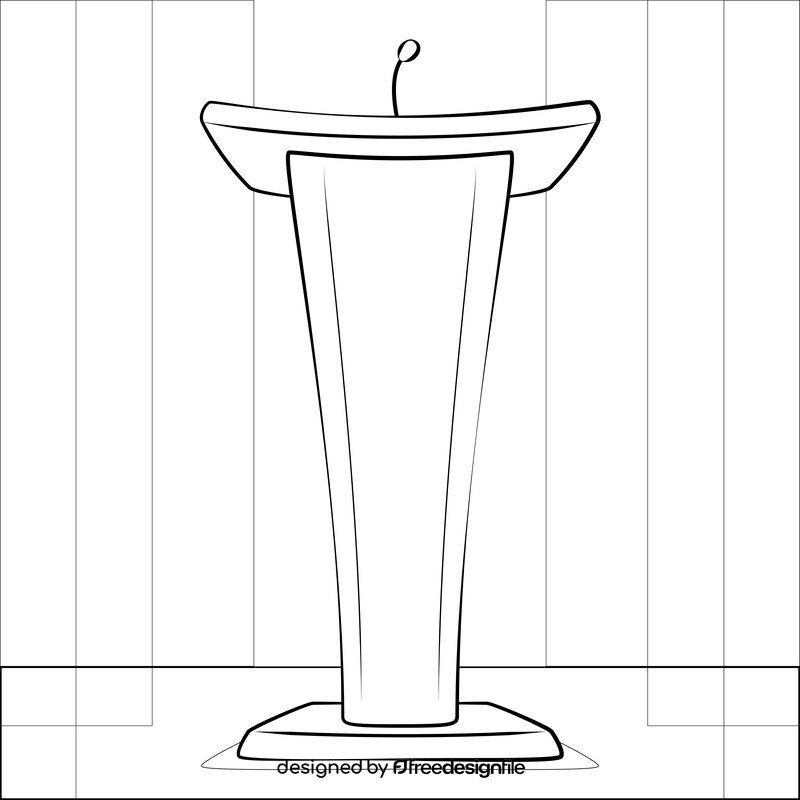 Podium drawing black and white vector