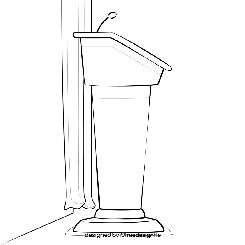 Podium drawing black and white vector