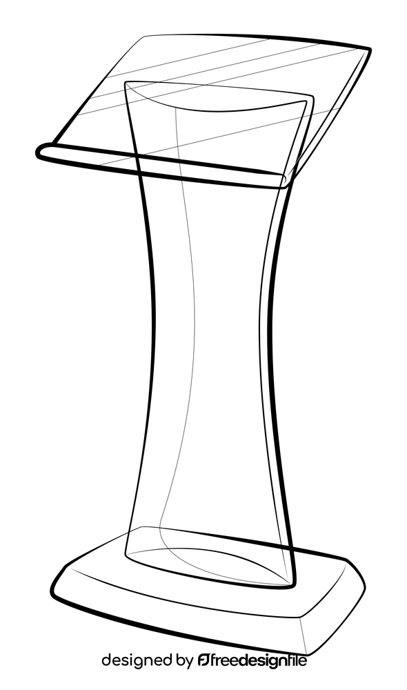 Podium black and white clipart