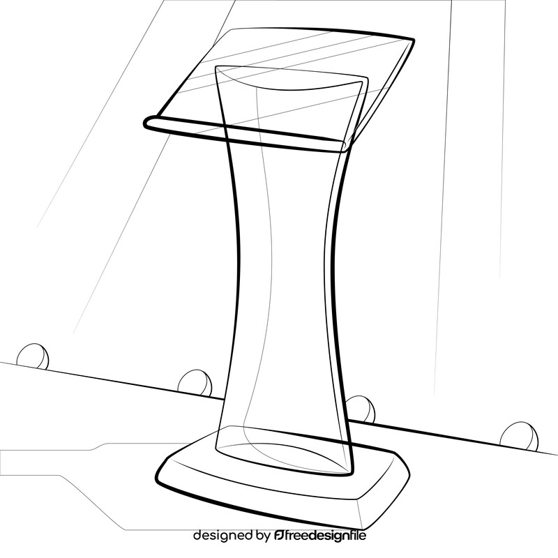 Podium drawing black and white vector