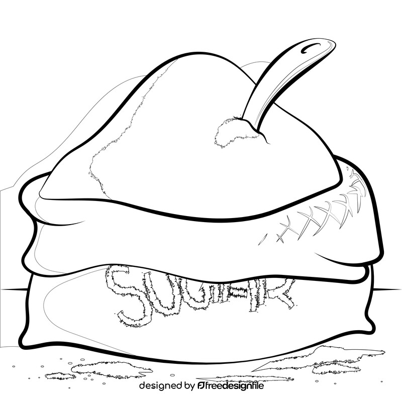 Sugar bag drawing black and white vector