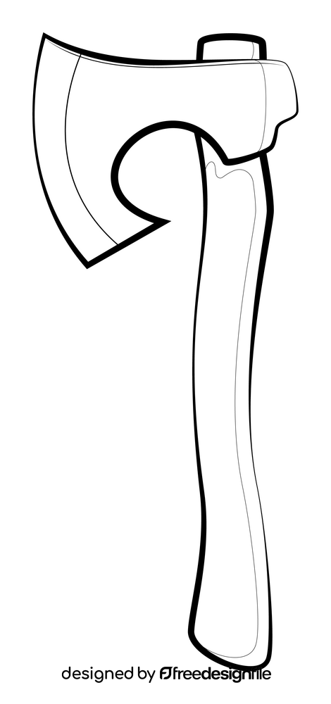 Axe drawing black and white clipart